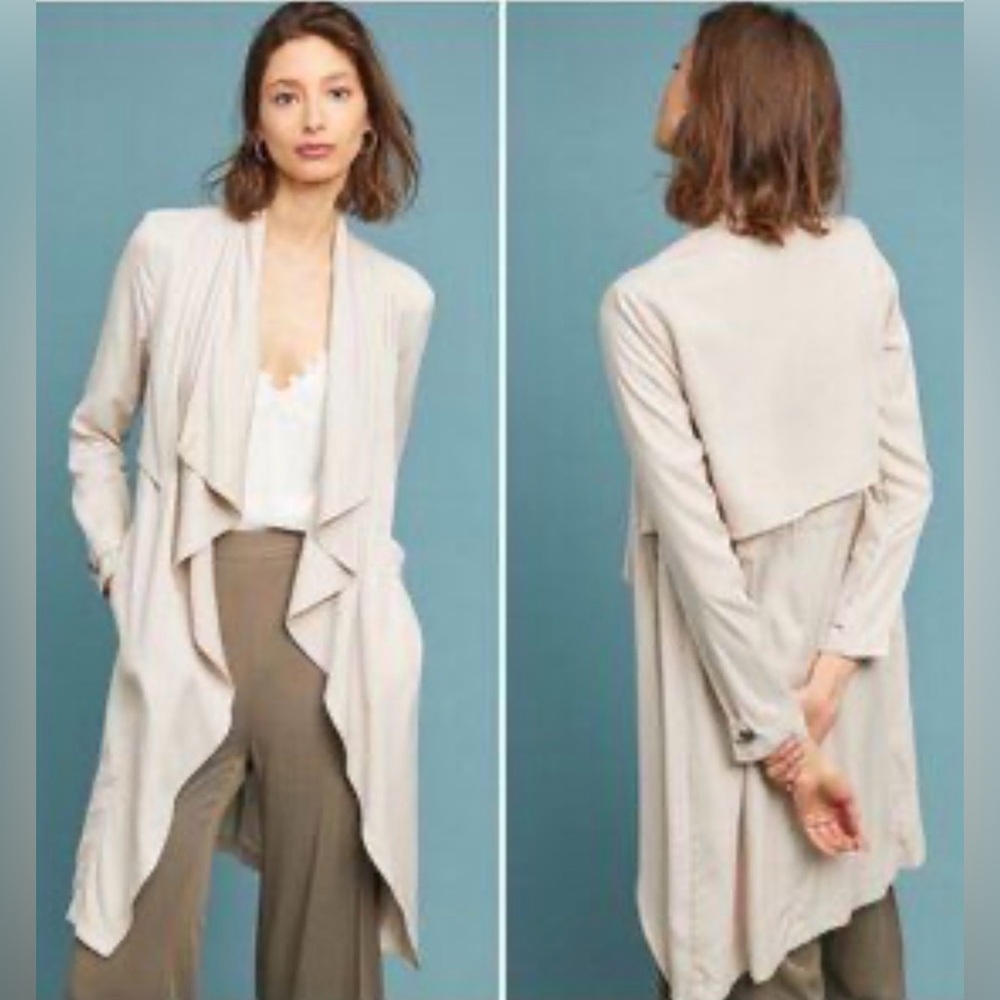 Cupcakes and Cashmere Angela Draped Trench, Size Medium